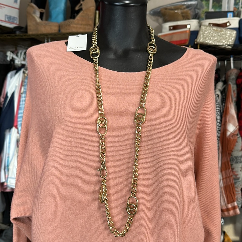 Michael Kors Belt gold tone chain heavy 41” long waist